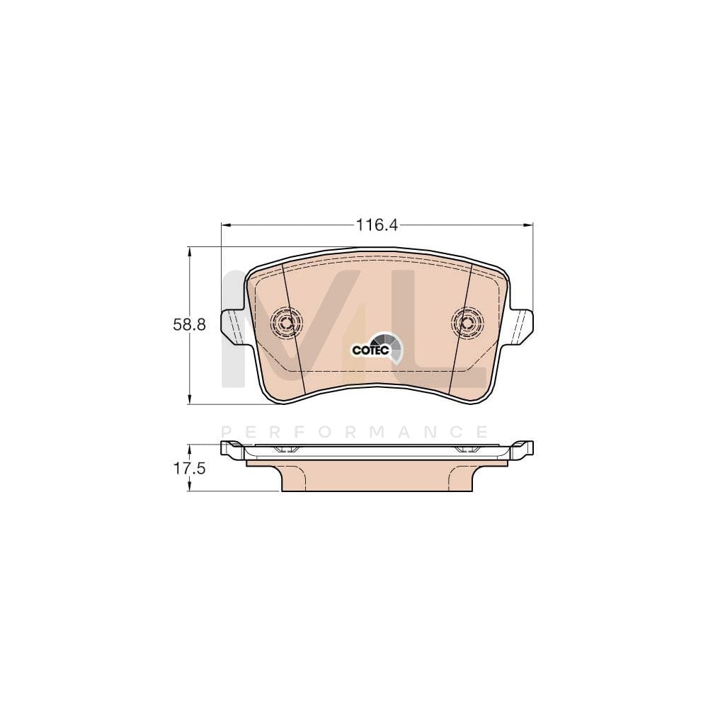 TRW Gdb2000 Brake Pad Set For Audi Q5 (8Rb) Cotec, Not Prepared For Wear Indicator | ML Performance Car Parts