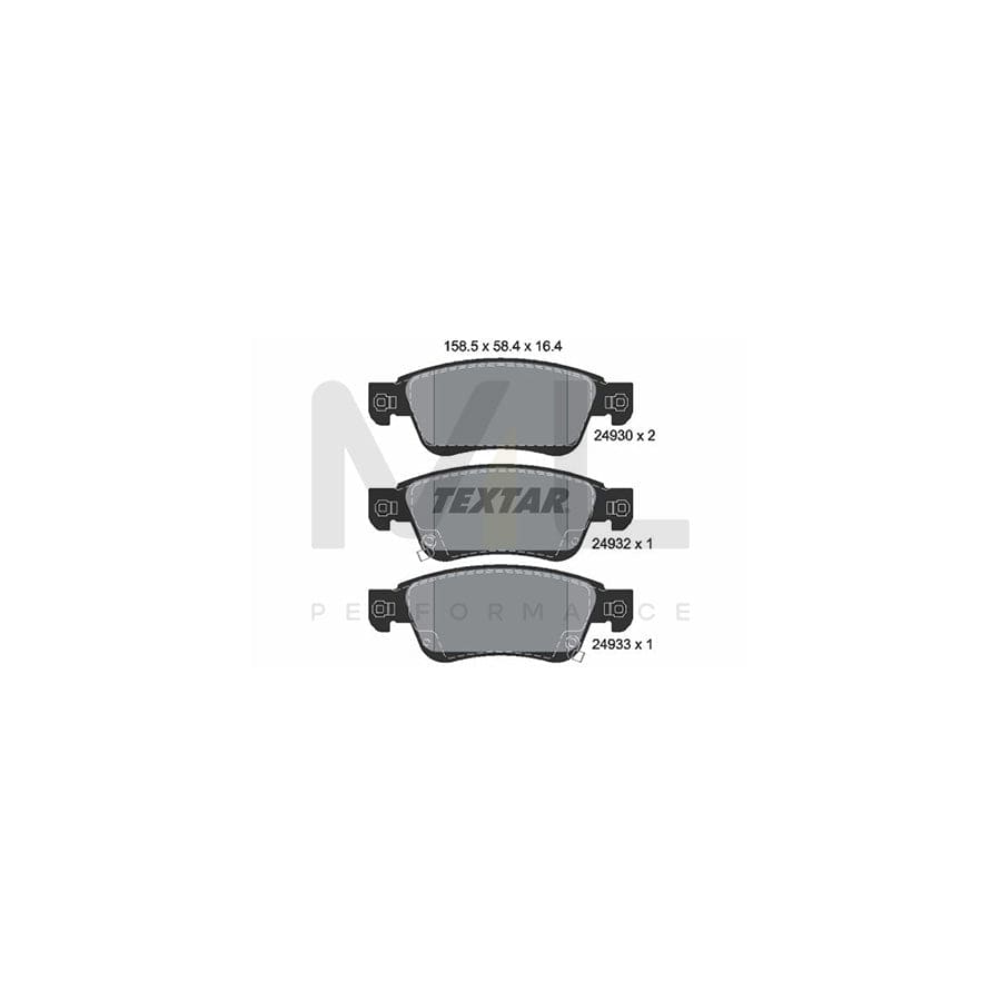 TEXTAR 2493001 Brake pad set with acoustic wear warning | ML Performance Car Parts