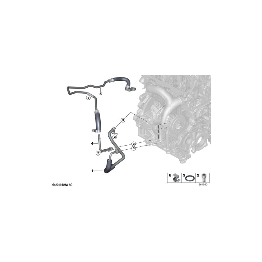Genuine BMW Mini 11537648353 Line, Turbocharger Coolant Return Line (Inc. One, Cooper ALL4 & Cooper SE ALL4) | ML Performance US Car Parts