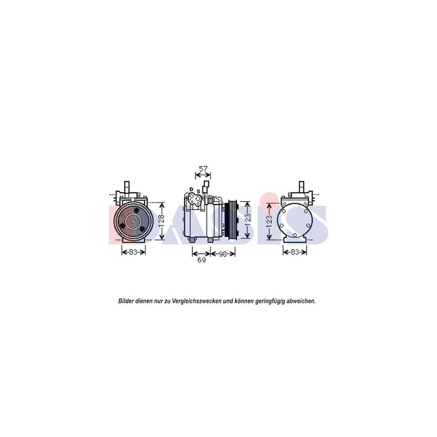 AKS Dasis 852562N Compressor, Air Conditioning for Hyundai Pony