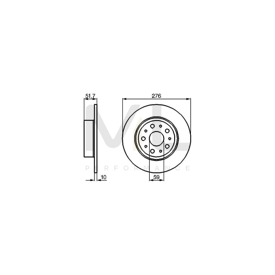 BOSCH 0 986 478 463 Brake Disc Solid, Oiled, with bolts/screws | ML Performance Car Parts
