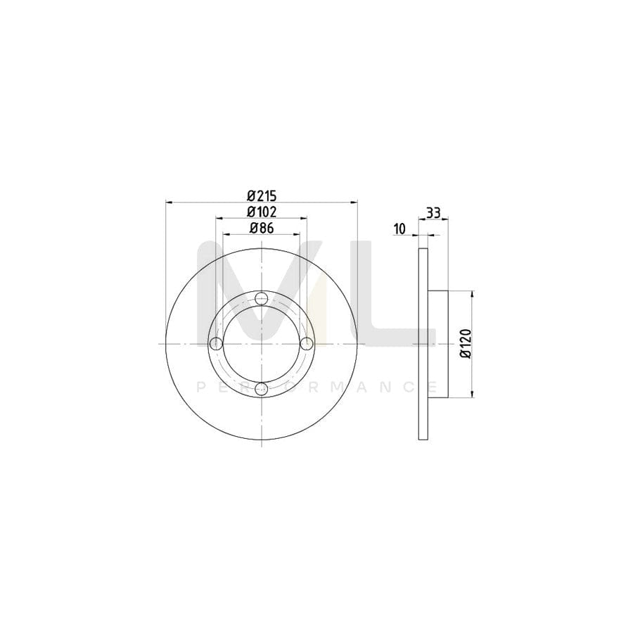 TEXTAR 92102700 Brake Disc for DAEWOO Tico Solid, without wheel hub, without wheel studs | ML Performance Car Parts