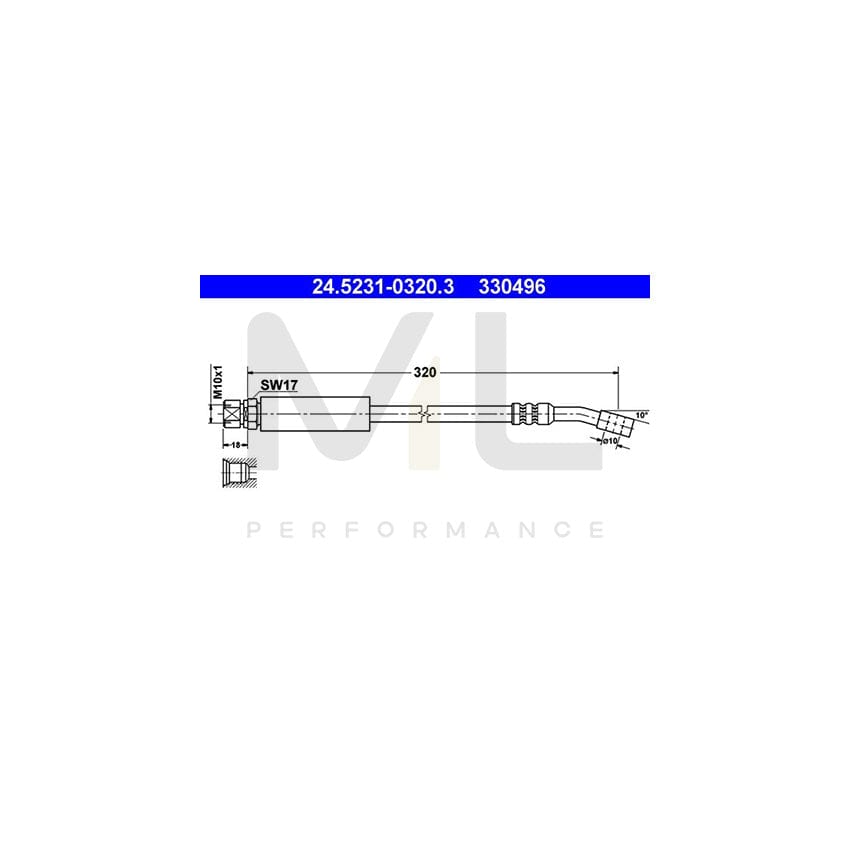 ATE 24.5231-0320.3 Brake Hose 320mm, M10x1