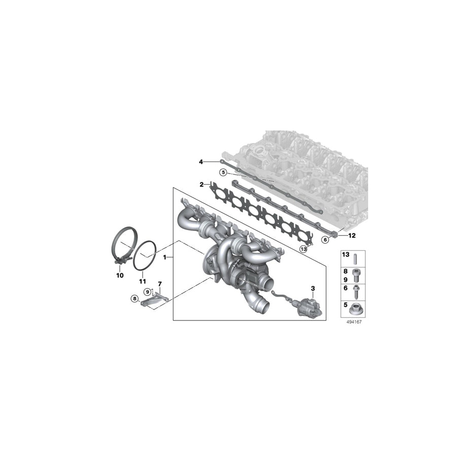 Genuine BMW 11659423787 G30 F34 F21 Turbocharger With Exhaust Manifold (Inc. M240iX, 740Li & M240i) | ML Performance US Car Parts