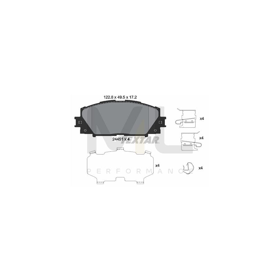 TEXTAR 2445103 Brake pad set not prepared for wear indicator, with accessories | ML Performance Car Parts