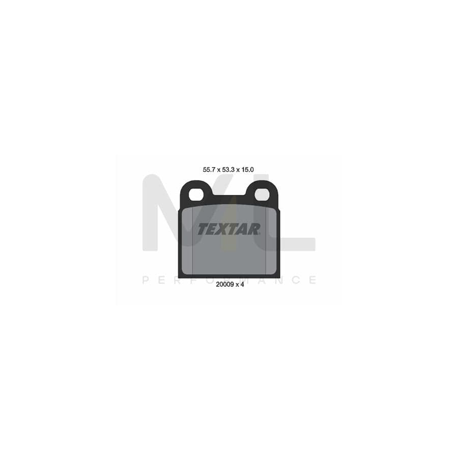 TEXTAR 2000906 Brake pad set not prepared for wear indicator | ML Performance Car Parts