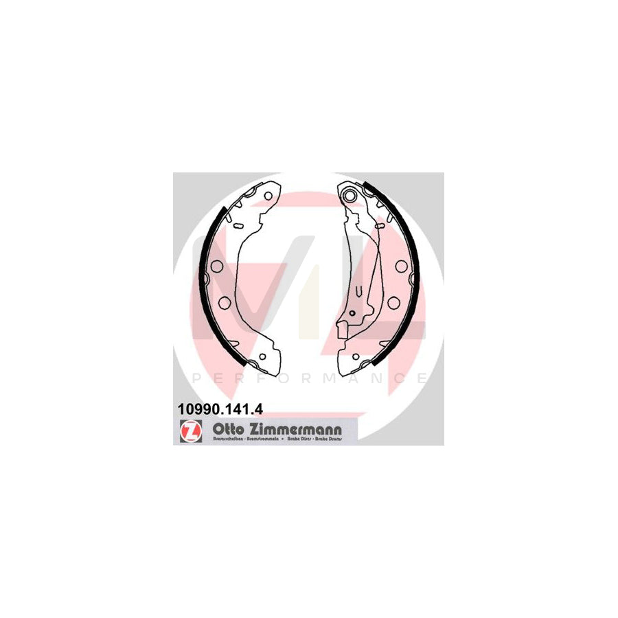 ZIMMERMANN 10990.141.4 Brake Shoe Set Photo corresponds to scope of supply, with lever