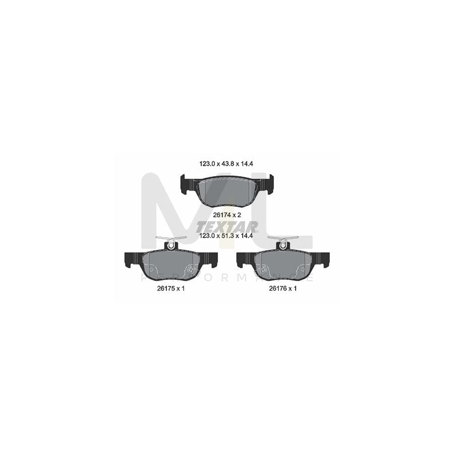 TEXTAR 2617401 Brake pad set incl. wear warning contact | ML Performance Car Parts