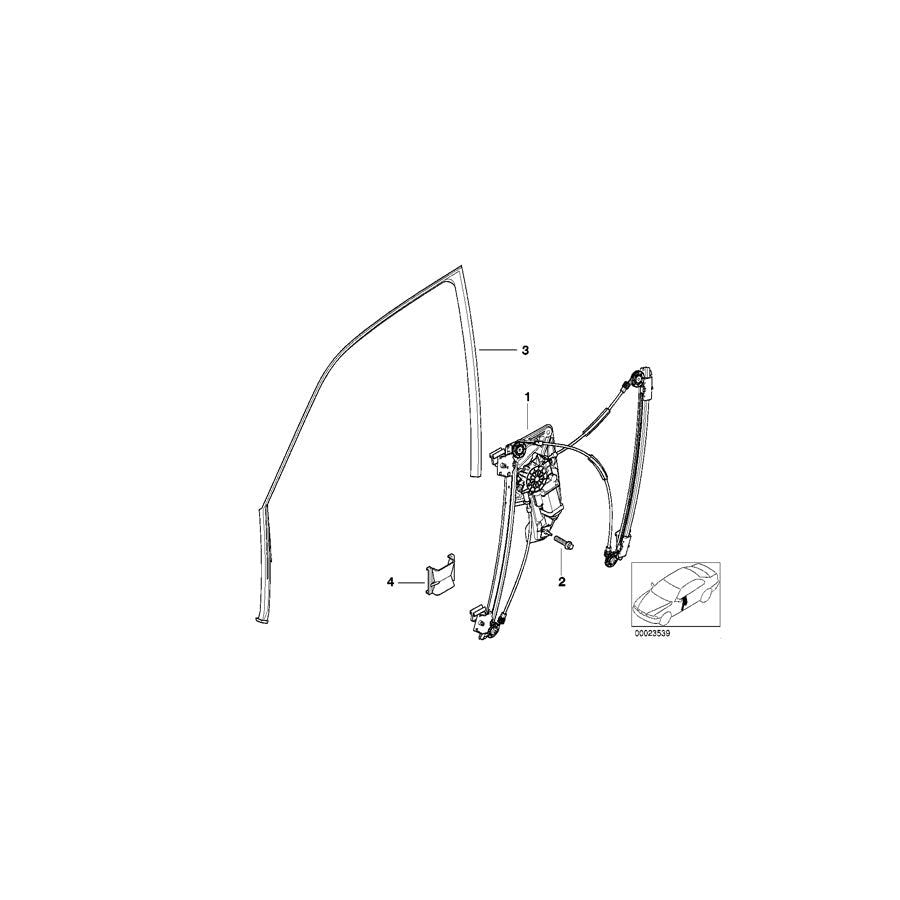 Genuine BMW 51338229204 E38 Electr.Window Lifter Front Right (Inc. 728i, 725tds & 735iL) | ML Performance US