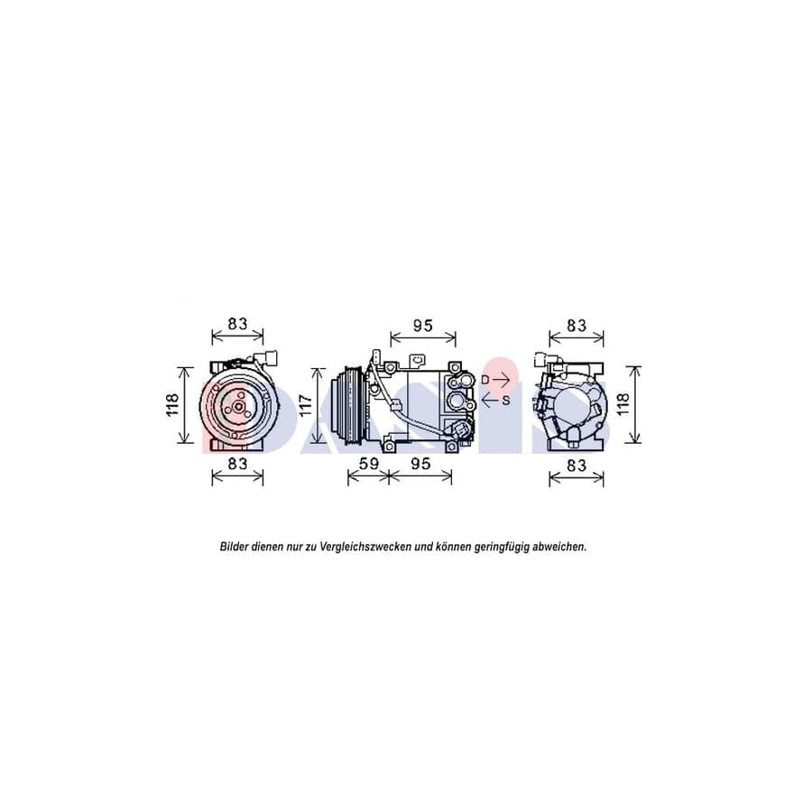 AKS Dasis 852577N Compressor, Air Conditioning for KIA Picanto II (Ta)