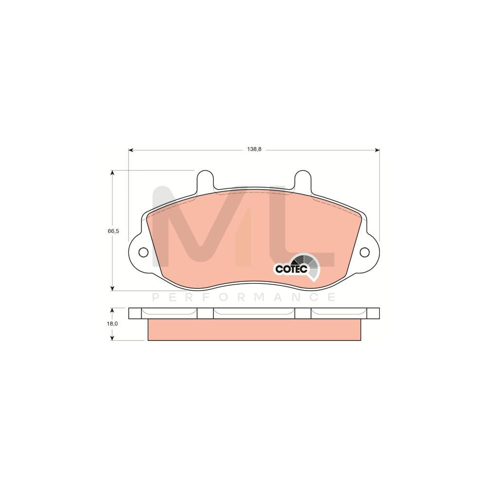 TRW Cotec Gdb1380 Brake Pad Set Not Prepared For Wear Indicator | ML Performance Car Parts