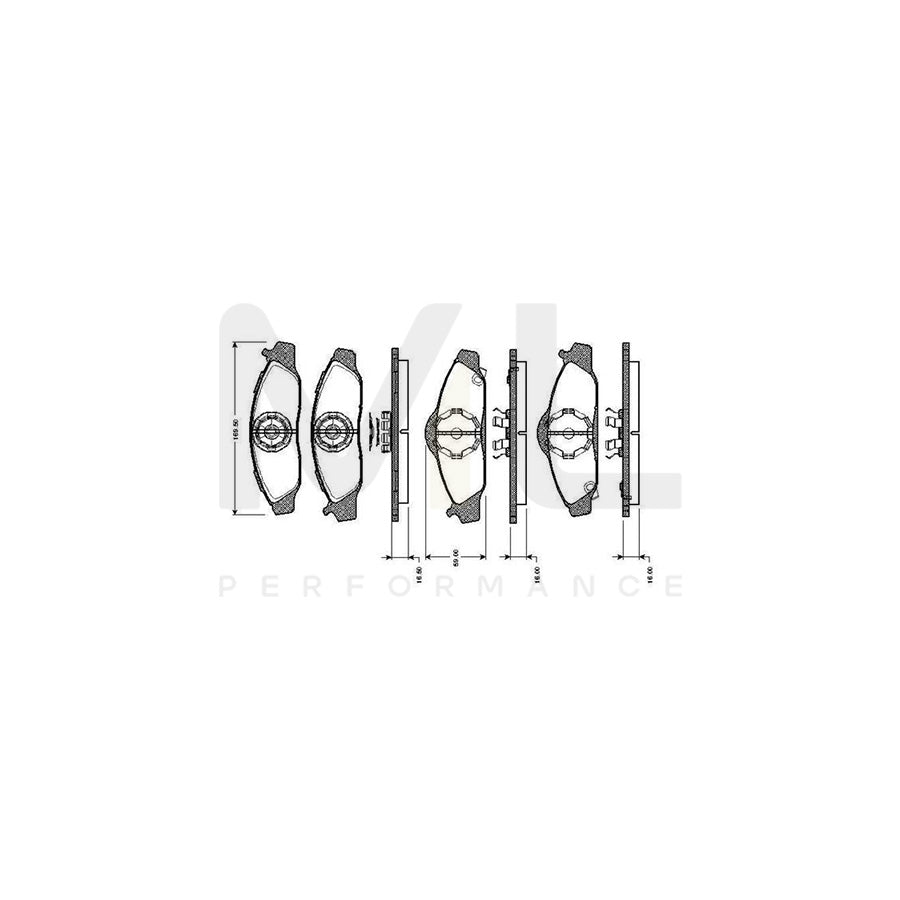 Bosch 0986Tb2307 Brake Pad Set Excl. Wear Warning Contact, With Accessories | ML Performance Car Parts