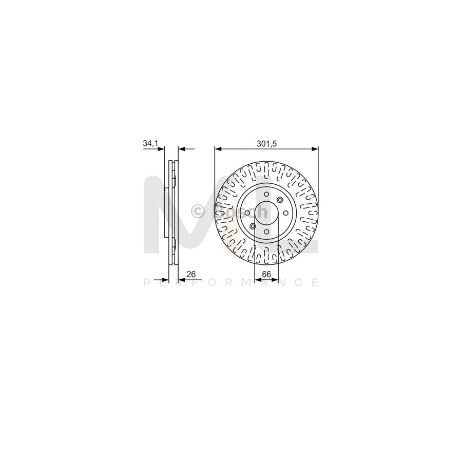 BOSCH 0 986 479 D36 Brake Disc Internally Vented, Vented, Oiled | ML Performance Car Parts