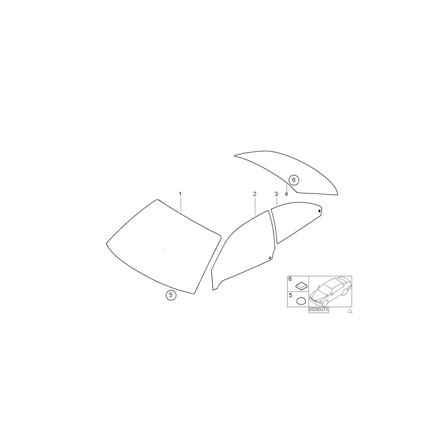 Genuine BMW 51338252453 E46 Side Window, Door, Green, Left (Inc. 318ti, 316ti & 325ti) | ML Performance US Car Parts