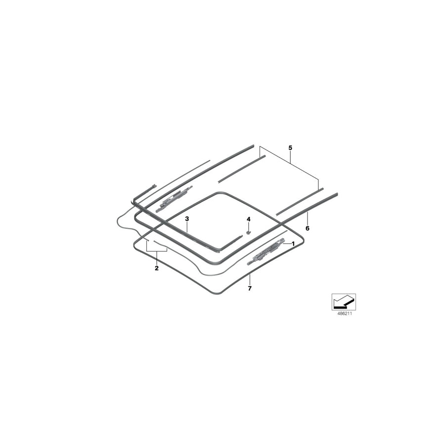 Genuine BMW 54107493151 G07 G01 Set Seal For Glass Slide Roof Panel Rear (Inc. X3 20iX, X7 M50iX & X7 M50dX) | ML Performance US Car Parts