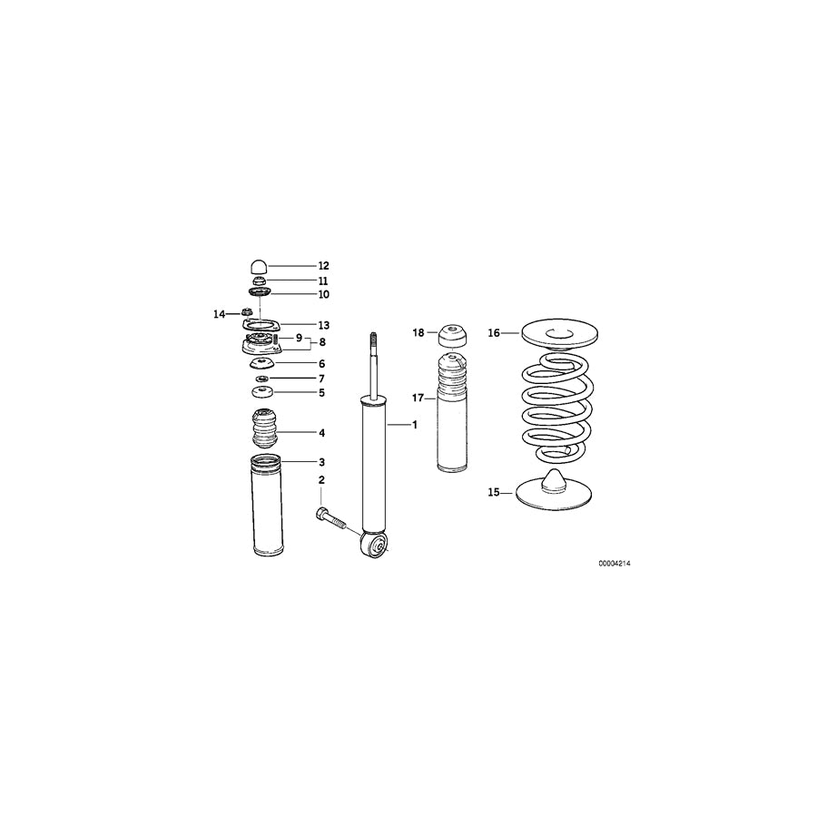 Genuine BMW 33521092309 E36 Shock Absorber, Rear BOGE (Inc. 320i, 325is & 316i) | ML Performance US Car Parts