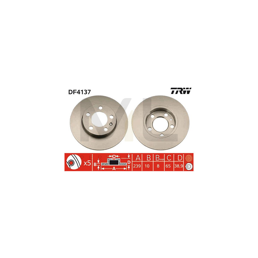 TRW DF4137 Brake Disc Solid | ML Performance Car Parts