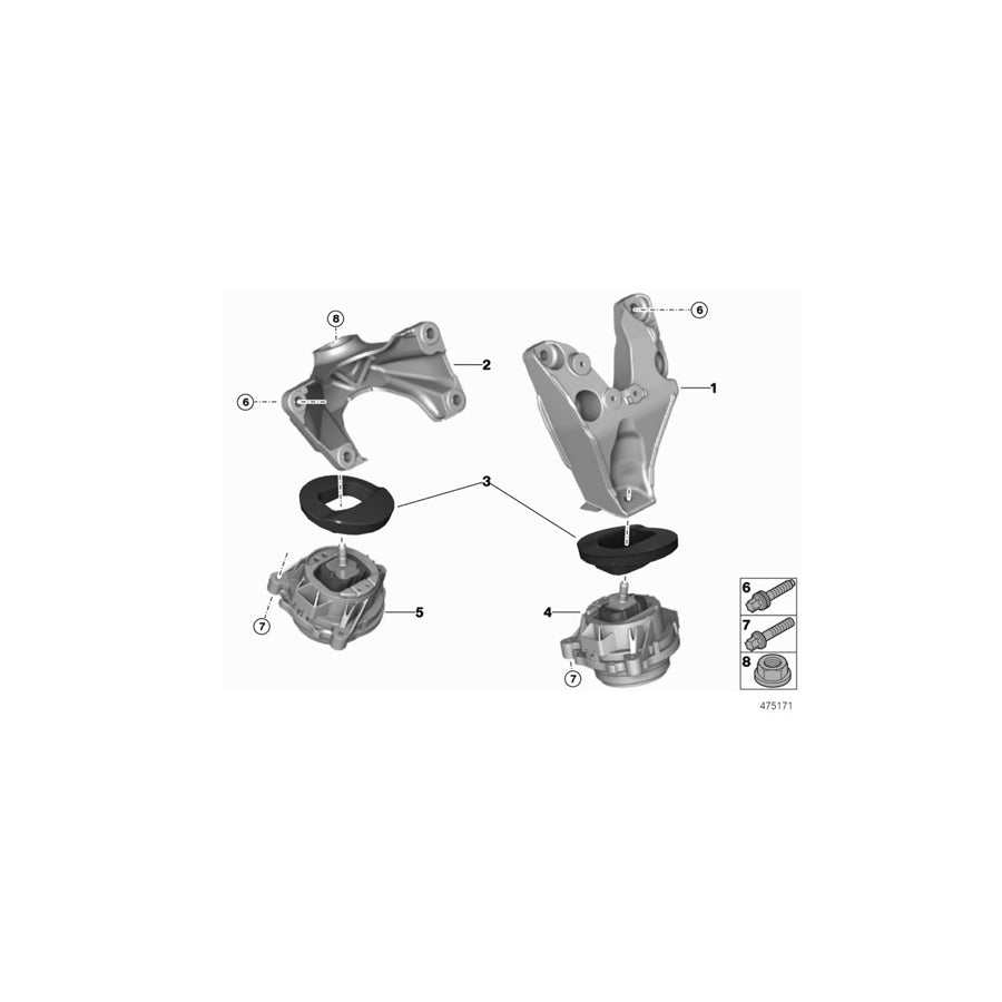 Genuine BMW 22118416821 Engine Supporting Bracket, Left (Inc. M235i Racing) | ML Performance US Car Parts