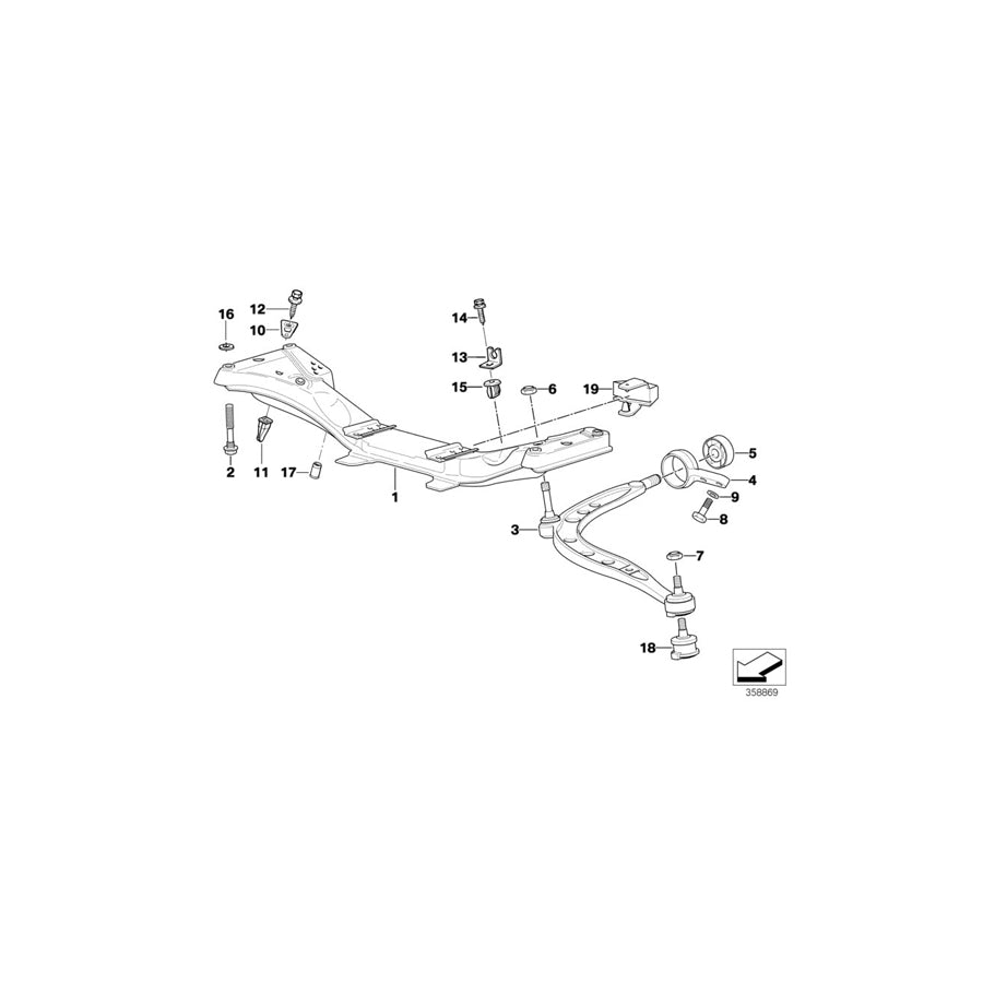 Genuine BMW 31111141023 E36 Front Axle Support (Inc. 325i, 320i & 325td) | ML Performance US Car Parts