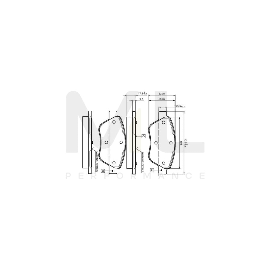 Bosch 0986Tb2835 Brake Pad Set Excl. Wear Warning Contact | ML Performance Car Parts