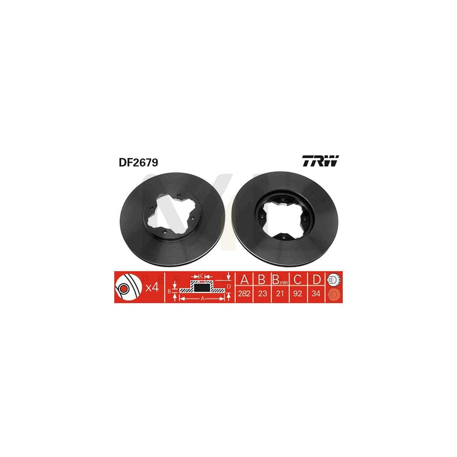 TRW DF2679 Brake Disc Vented, Painted | ML Performance Car Parts
