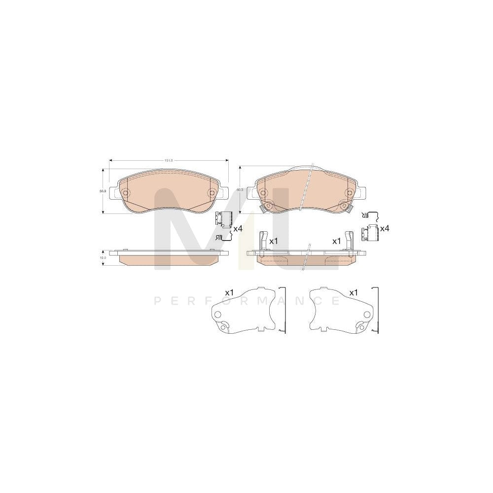 TRW Gdb3559 Brake Pad Set For Honda Cr-V With Acoustic Wear Warning, With Accessories | ML Performance Car Parts