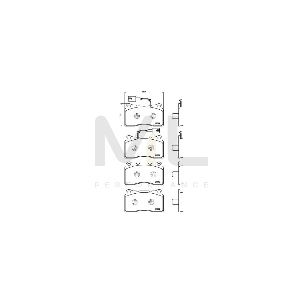 Hella 8DB 355 015-681 Brake Pad Set For Alfa Romeo Giulietta Incl. Wear Warning Contact