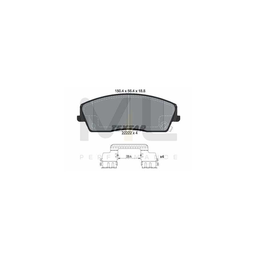 TEXTAR 2222201 Brake pad set with acoustic wear warning, with accessories | ML Performance Car Parts