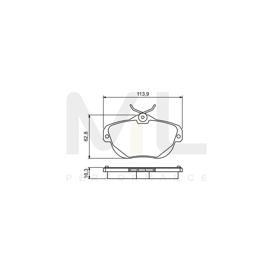Bosch 0986494243 Brake Pad Set For Citroën C6 Saloon BP1306 | ML Performance Car Parts