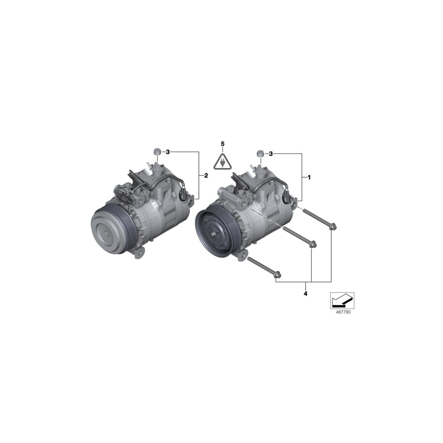 Genuine BMW 64526956716 E93 E91 E92 Rp A/C Compressor W/O Magnetic Clutch (Inc. 330i, 328xi & 325i) | ML Performance US Car Parts