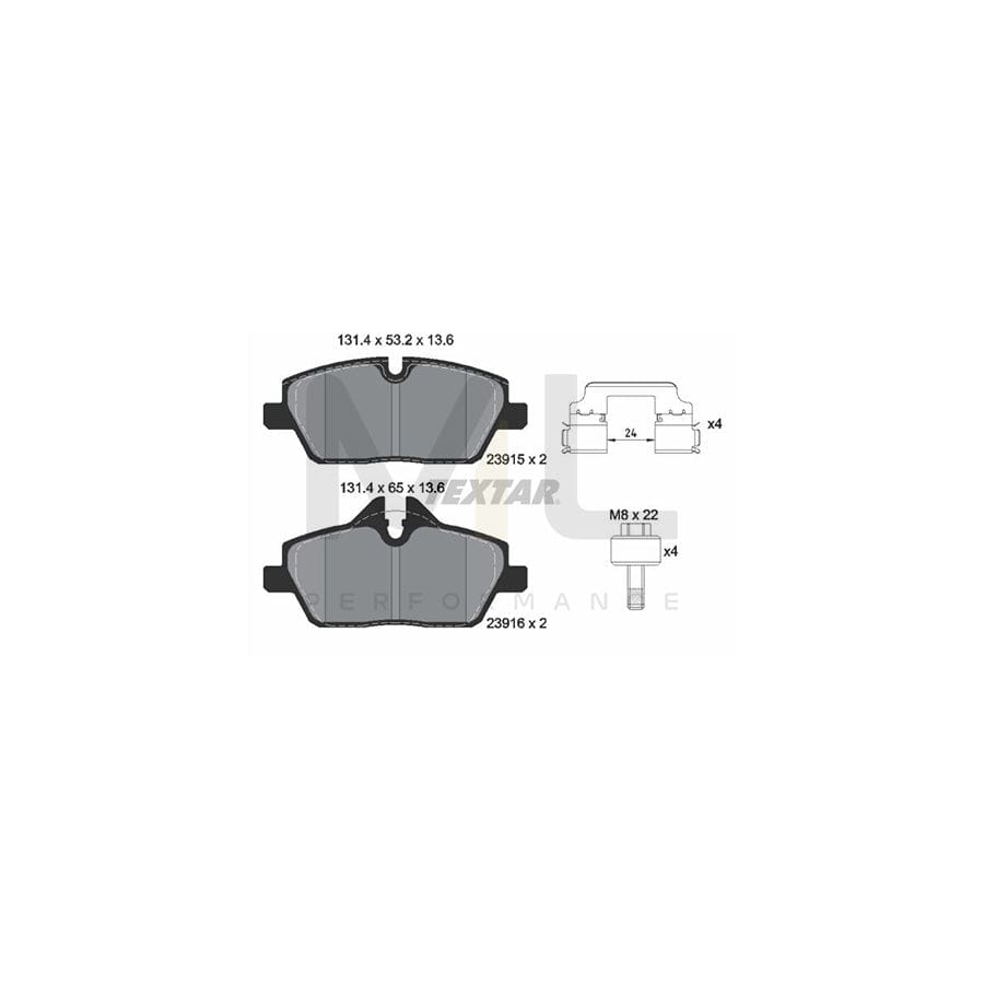 TEXTAR 2391508 Brake pad set for BMW i3 (I01) prepared for wear indicator, with brake caliper screws, with accessories | ML Performance Car Parts