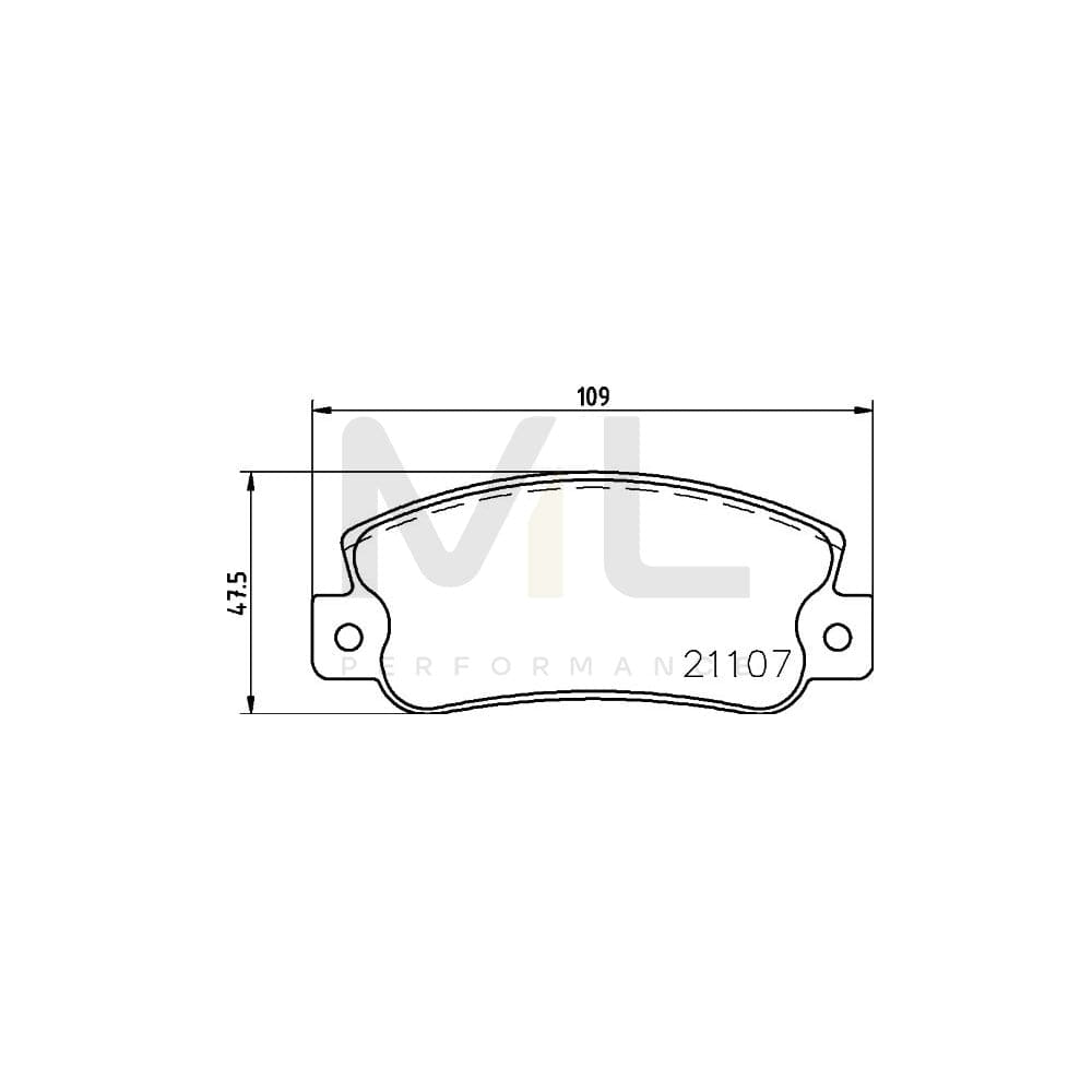 Hella 8DB 355 019-061 Brake Pad Set Prepared For Wear Indicator
