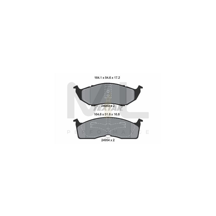 TEXTAR 2495301 Brake pad set not prepared for wear indicator | ML Performance Car Parts