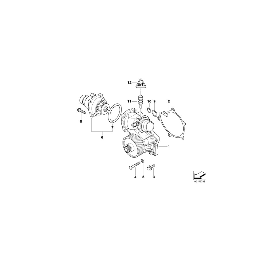 Genuine BMW 11517789260 E65 Coolant Pump, Mechanical (Inc. 740d) | ML Performance US Car Parts