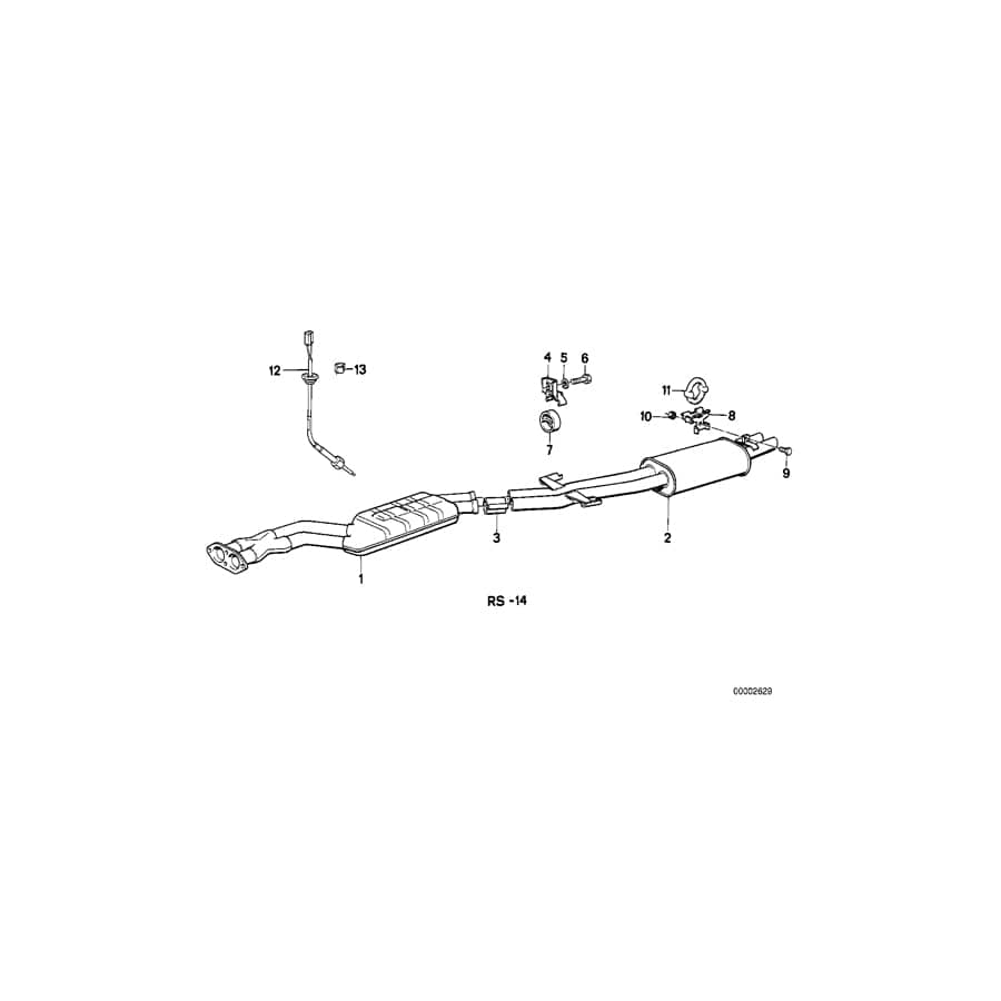 Genuine BMW 11761312031 E30 Exhaust Pipe, Catalytic Converter (Inc. M3) | ML Performance UK Car Parts