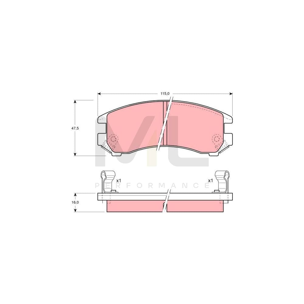 TRW Gdb882 Brake Pad Set With Acoustic Wear Warning | ML Performance Car Parts