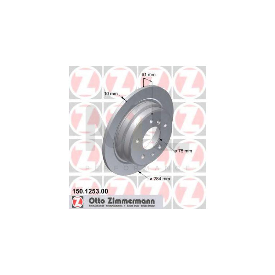 ZIMMERMANN 150.1253.00 Brake Disc Solid - 1 piece