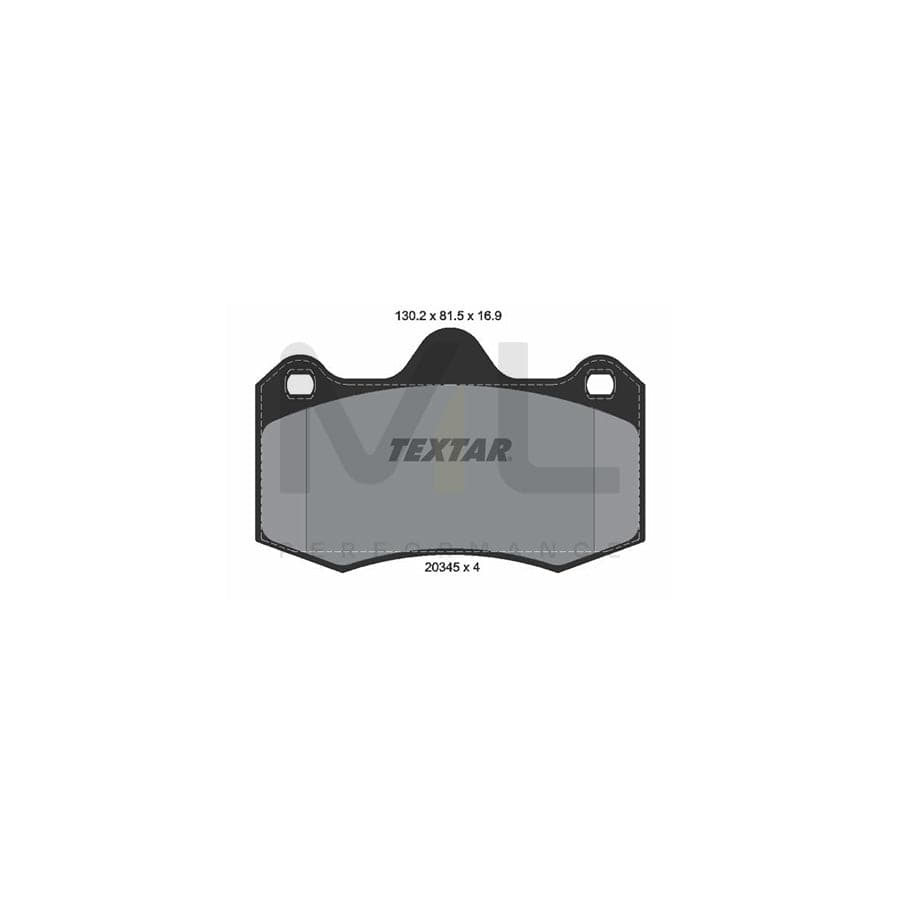 TEXTAR 2034501 Brake pad set not prepared for wear indicator | ML Performance Car Parts