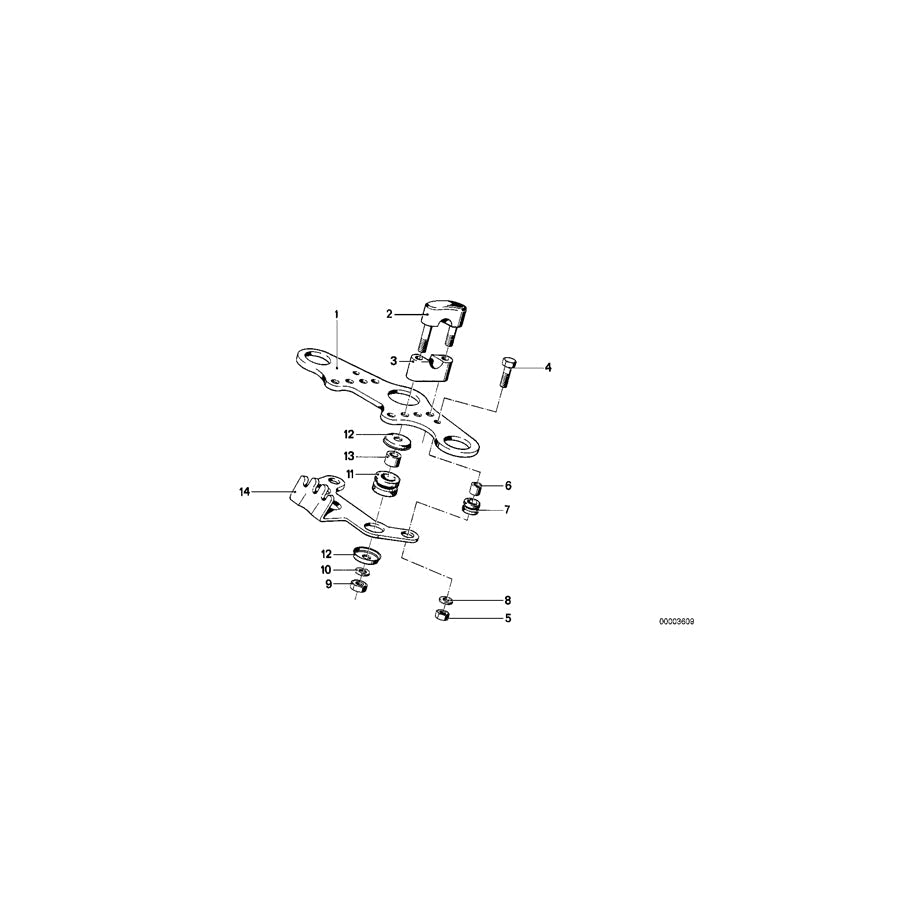 Genuine BMW 31421240075 100 60 Upper Fork Cross Brace (Inc. /7 & R 75 ) | ML Performance US Car Parts