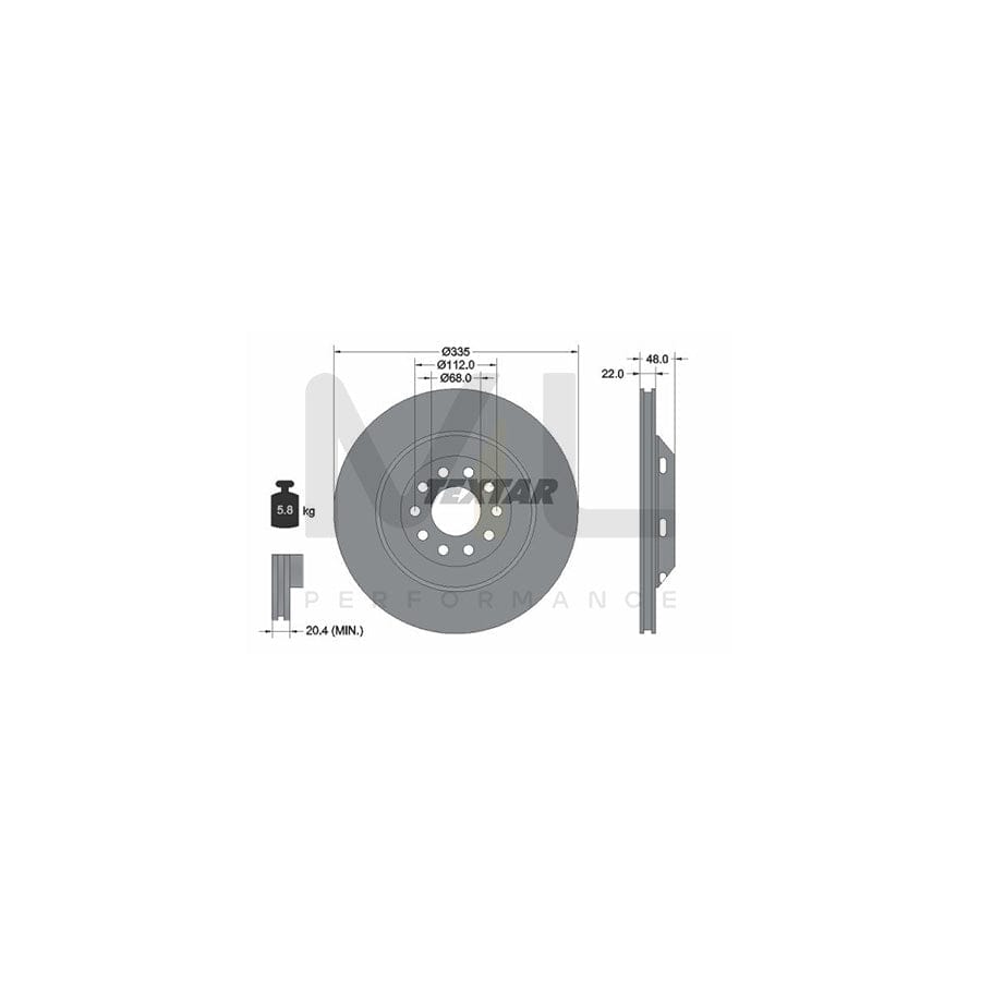 TEXTAR OE-Line 92206410 Brake Disc for AUDI A6 Internally Vented, Coated, High-carbon, without wheel hub, without wheel studs | ML Performance Car Parts