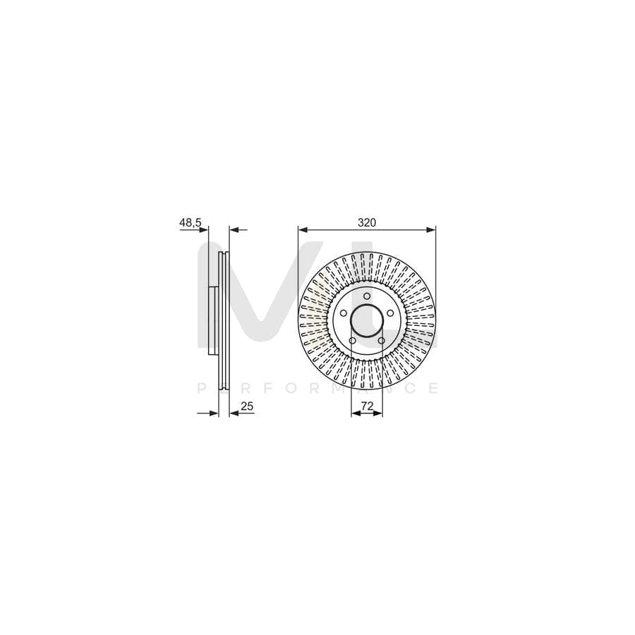 BOSCH 0 986 479 794 Brake Disc for MAZDA 3 Hatchback (BL) Vented, Coated, High-carbon | ML Performance Car Parts