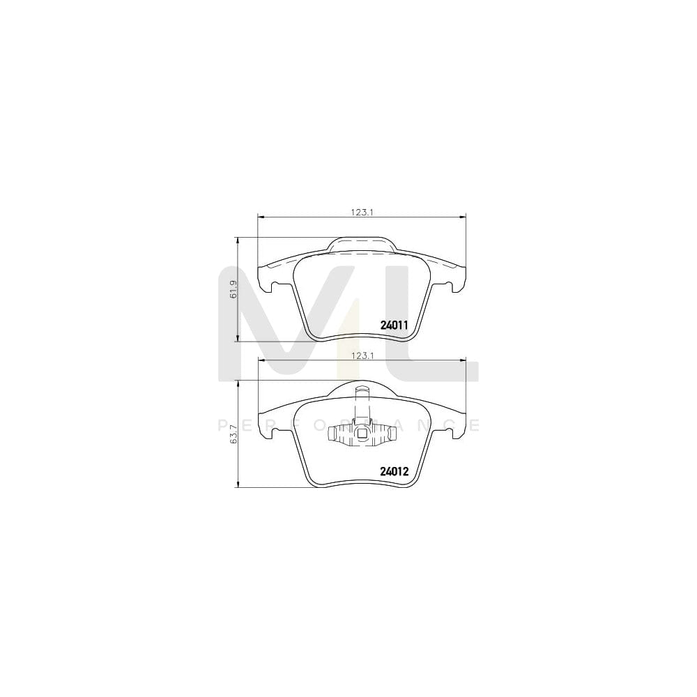 Hella 8DB 355 010-801 Brake Pad Set For Volvo Xc90 I (C, 275) Not Prepared For Wear Indicator