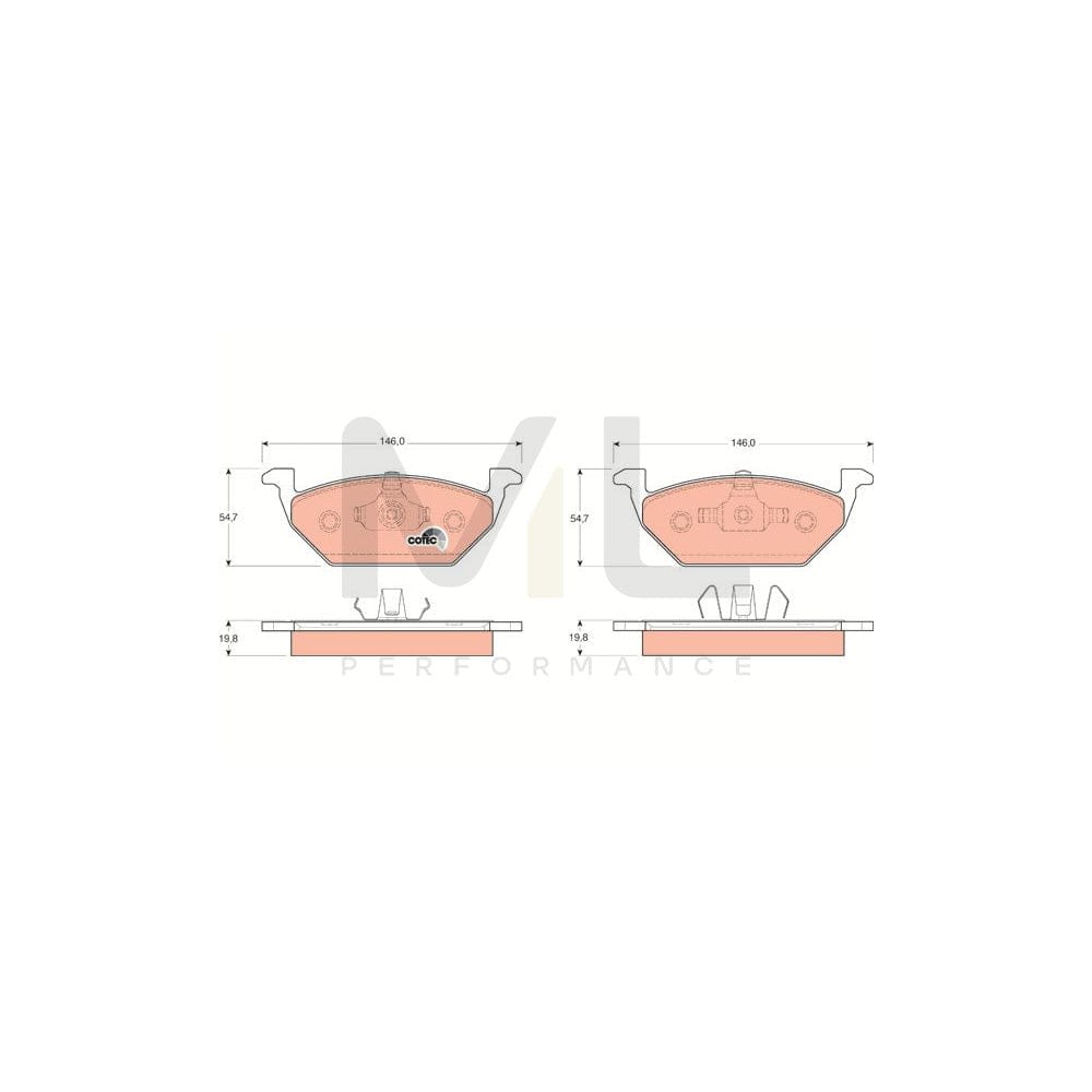 TRW Cotec Gdb1357 Brake Pad Set Not Prepared For Wear Indicator | ML Performance Car Parts
