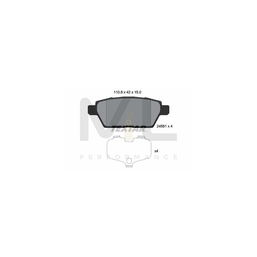 TEXTAR 2458101 Brake pad set not prepared for wear indicator | ML Performance Car Parts