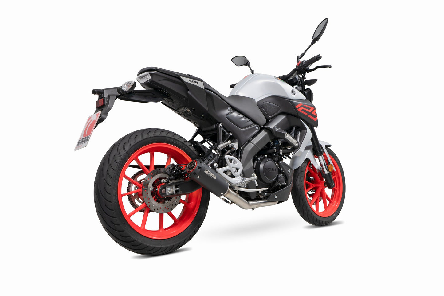 Scorpion PYA119SYSBCER Yamaha MT-125 Euro 5 Red Power Full System - Black Ceramic Coated Sleeve | ML Performance US US