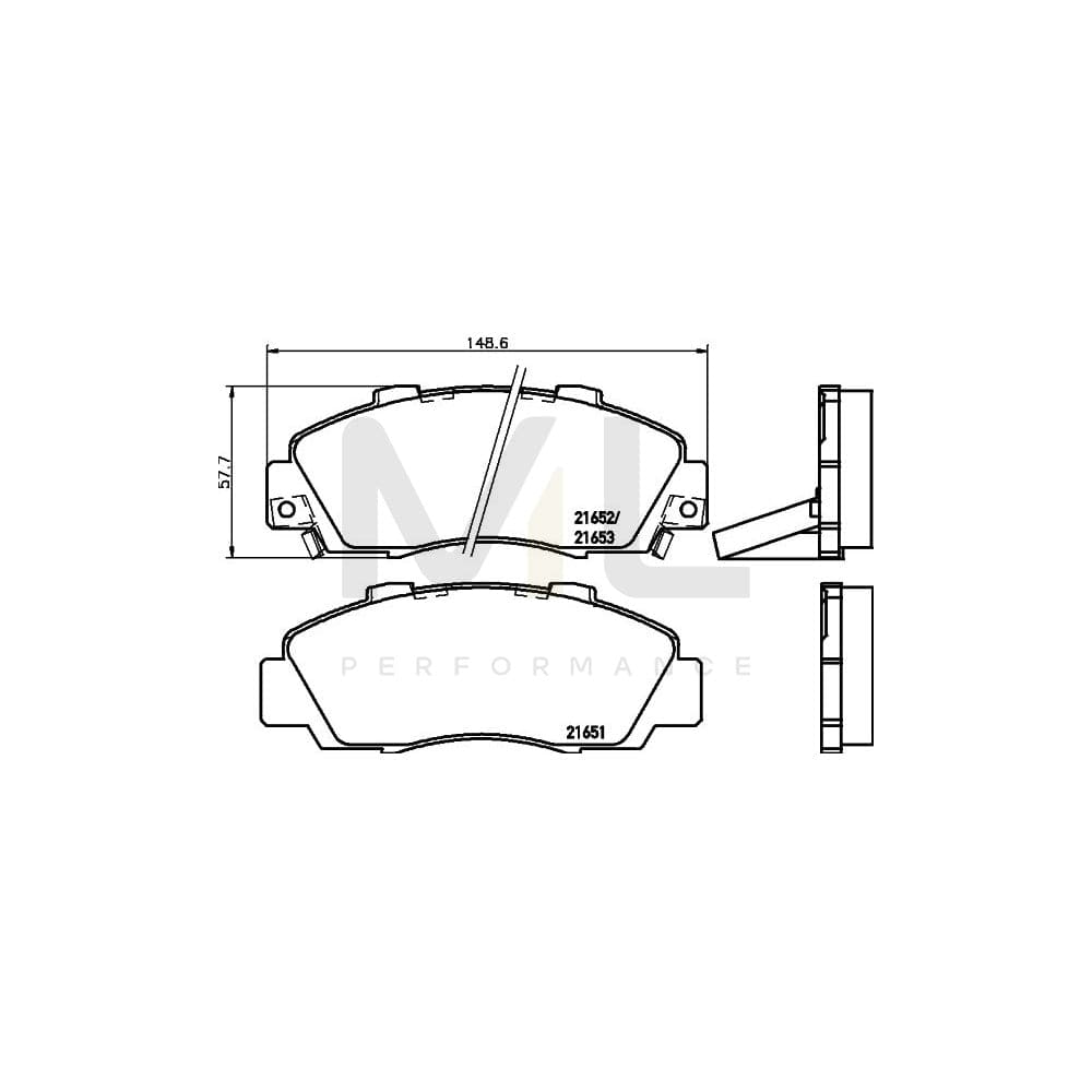 Hella 8DB 355 016-441 Brake Pad Set With Acoustic Wear Warning