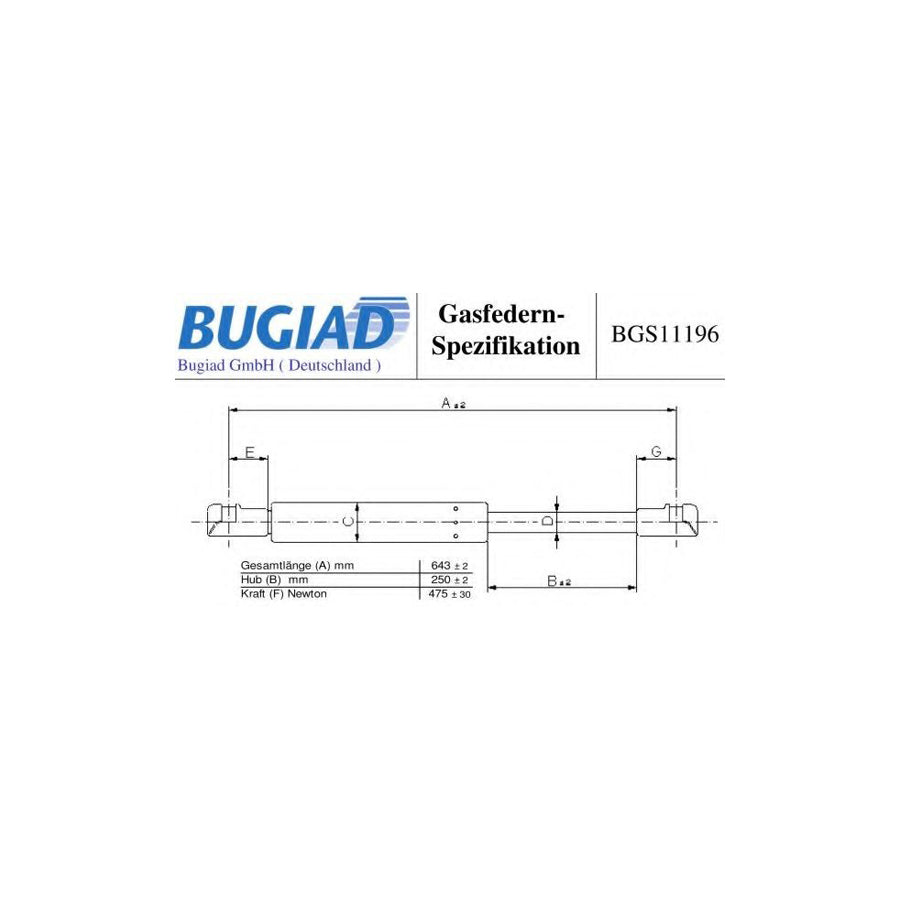 BUGIAD Bgs11196 Bonnet Strut