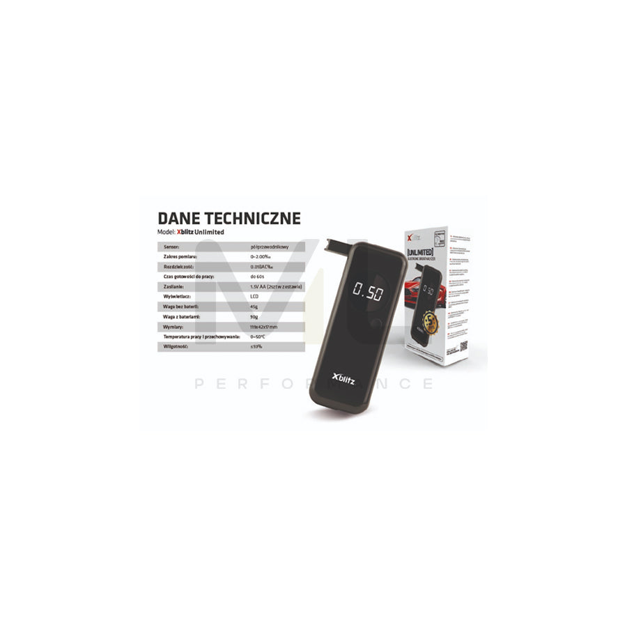 XBLITZ UNLIMITED Breathalyser 0.01%