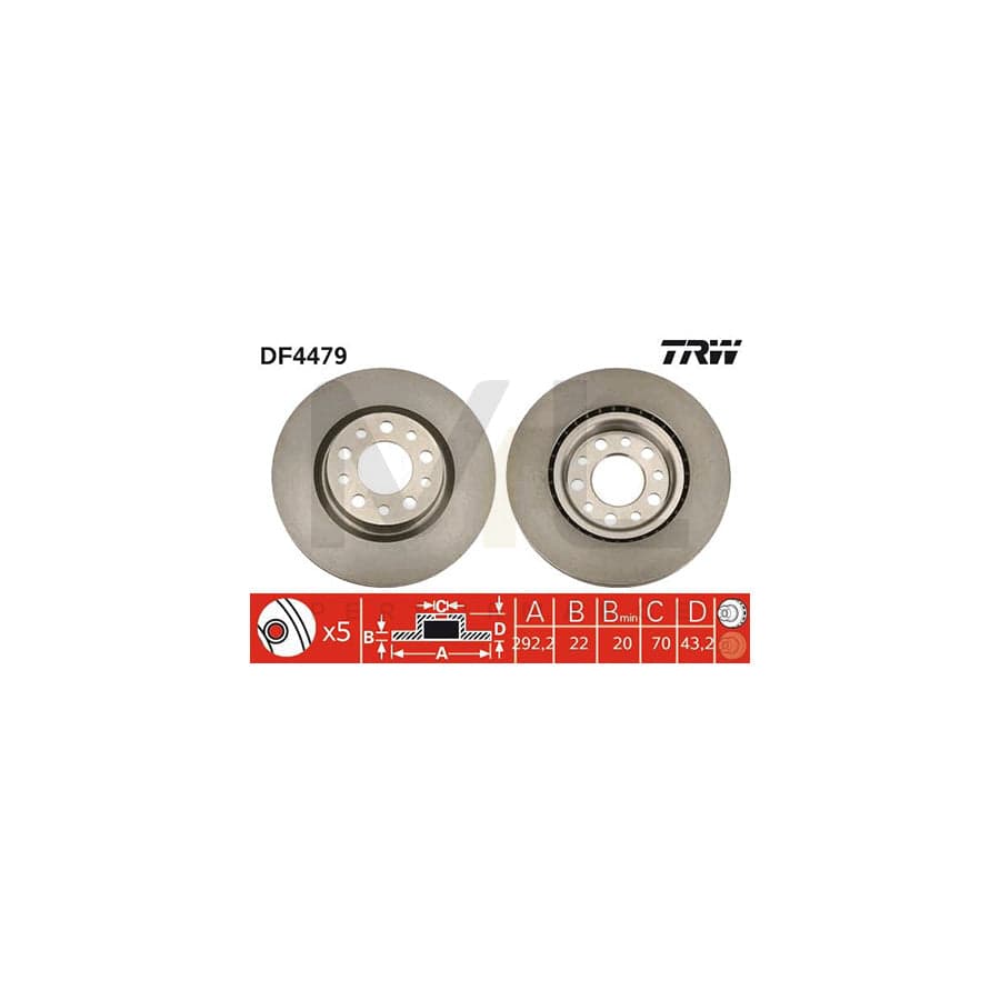 TRW DF4479 Brake Disc Vented, Painted | ML Performance Car Parts