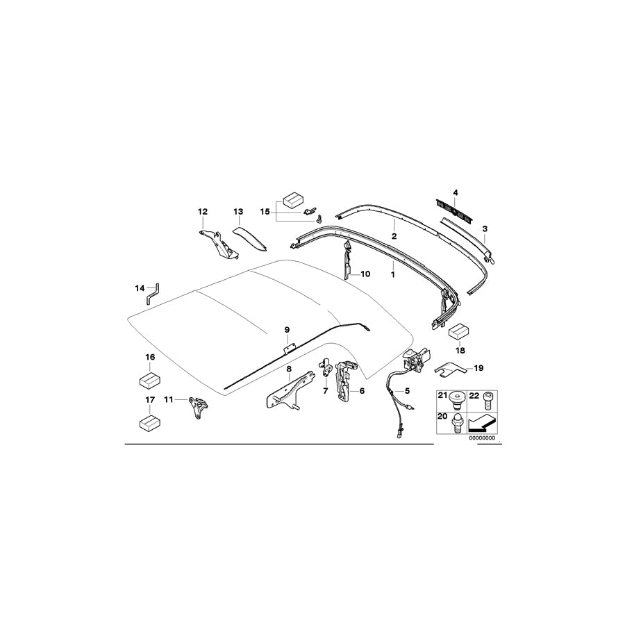 Genuine BMW 54342758527 Cabrio Cabrio Mounting Kit, Clamp (Inc. Cooper SD, Cooper D 2.0 & One) | ML Performance US